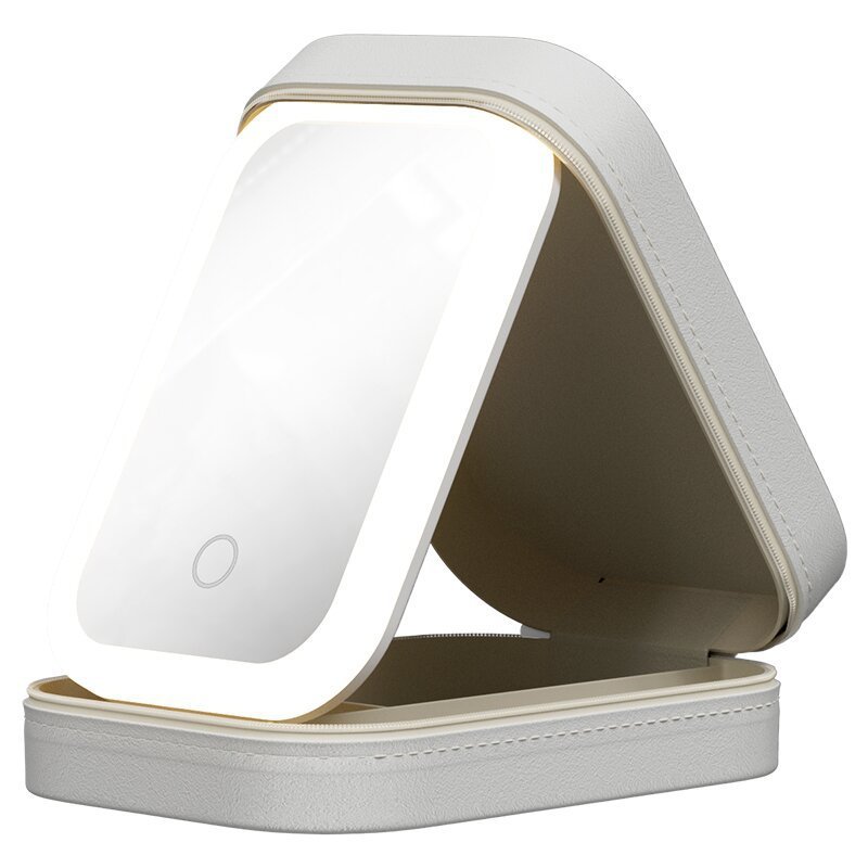 LED Makeup Storage Box with Mirror – Portable & Touch-Activated Organizer